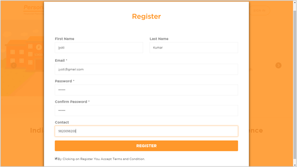 Complete the registration